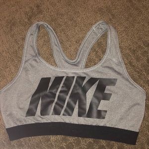 Grey and black nike sports bra size medium